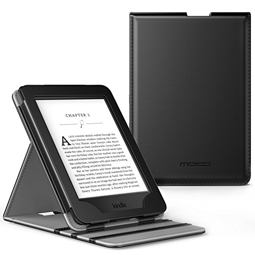 MoKo Kindle Paperwhite Funda - Premium Vertical Flip Smart Cover Case con Auto-Sueño / Estela para Amazon All-New Kindle Paperwhite (Compatible con 2012, 2013, 2015 y 2016), Negro