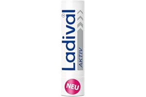‎LADIVAL Ladival Aktiv UV-Schutzstift Lippen LSF 50+ - Sonnencreme für trockene Lippen, zarte Lippenhaut, mit Jojoba-Öl, feuchtigkeitsspendend, wasserfest, UVA- und UVB-Schutz, 4,8g