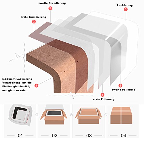 WOLTU RG9229sz-a 3er Set Lounge Cube Regal Retro Wandregal Bücherregal, MDF Holz, Weiß-Schwarz - 5