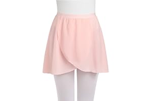 Soudittur Spódnica baletowa dziewczęca do zakładania, spódnica owijana z przezroczystego szyfonu, spódnica do tańca dla dzieci i kobiet