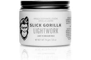 Slick Gorilla Lighwork Matte Hair Clay for Men 2.5 oz | Matte Finish | Flexible Hold | Lightweight Styling Clay | Water-Based | Natural Texture | Non-Greasy Grooming Clay for Everyday Use