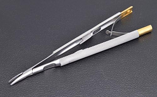 Dental Castroviejo Needle Holders 5.5" Curved TC Sutures Surgical Needle Driver