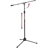 Gator Frameworks GFW-MIC-2010 | Standart Tek B&ouml;l&uuml;ml&uuml; Boom Kollu Tripod Mikrofon Standı