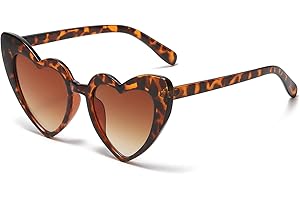 YAMEIZE Occhiali da Sole Vintage '70 con Love Heart - per Donna Uomo a Cuore Forma di Cuore Colorato con Protezione UV400 Occhiali per Party Shopping all'aperto