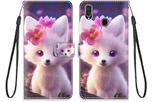 KARTXITAI Cover Compatibile con CUBOT X19 PU Pelle TPU Silicone Portafoglio Magnetica con Disegni Motivo Animale Flip Custodia in Libro Slot Schede Custodia-Tigre bianca,fiore rosa