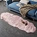 Produktbild CUSHION Weich Faux Schaffell Pelz Stuhl Couch Abdeckung Sitz Polster Synthetik Wolle Sofa Pads Flauschige Gemütlich Zottelig Lammfell Area Rug,Pink,60x200cm(24x79inch)