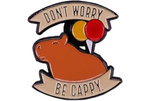 ZHIXUAN Don't Worry Be Cappy Capybara Enamel Pin Brooch Metal Badges Lapel Pins Brooches for Backpacks Jewelry Accessories