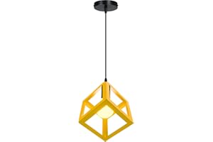 PETITES ECREVISSES Lampada a Sospensione E27 Industriale Vintage Lampadario soggiorno Forma Cubo Gabbia Metallo Paralume Ø22cm Retrò Lampada da soffitto Cucina Soggiorno