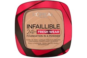 L'Oréal Paris Polvos Compactos Mate Infalible 24H, Larga Duración, Cobertura Media-Alta, Resistente al Agua, Tono: 220 Sand, 50 g