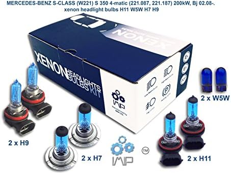 IMIP - Gen051-1546-006 / MERCEDES-BENZ S-CLASS (W221) S 350 4-matic / Xenon Headlight bulbs Kit H11 W5W H7 H9