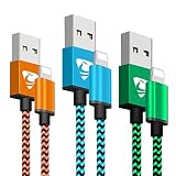 Cargador iPhone Aione [MFi Certificado] Cable iPhone 2M [3 Pack] Trenzado...