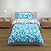 Produktbild Bloomsbury Mill - Blau/Graue Pixel doppelseitiges Bettwäsche Set - Einzelbett Bezug und Kopfkissenbezug