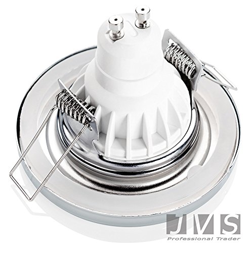8er Set AQUA SLIM 230V -CHROM- mit LED 7W Kaltweiss mit GU10 Fassung Einbaustrahler Einbauspots Deckenspots Feuchtraum Badezimmer IP44 - 4