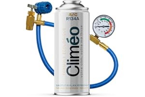 Climéo 400ml Ökologischer Ersatz für Kältemittel R134a/R12 Selbstbefüllung der Klimaanlage (1 Dose + Schlauch, 2in1)
