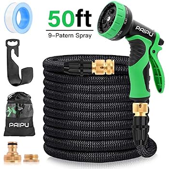 Expandable 50ft Garden Hose With Spray Nozzle – Anti-Kink, Retractable, Lightweight, Indoor/Outdoor