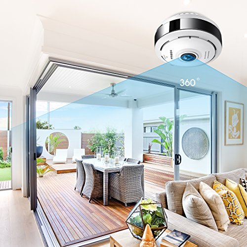 FREDI IP Sicherheit Kamera 960P Panorama Kamera 180Â°Wlan VideoÃ¼berwachung Dome Ãœberwachungskamera IP Cam mit IR Nachtsicht /2 Weg Audio/Bewegungsmelder fÃ¼r Haus /Baby Ãœberwachung (EC6)