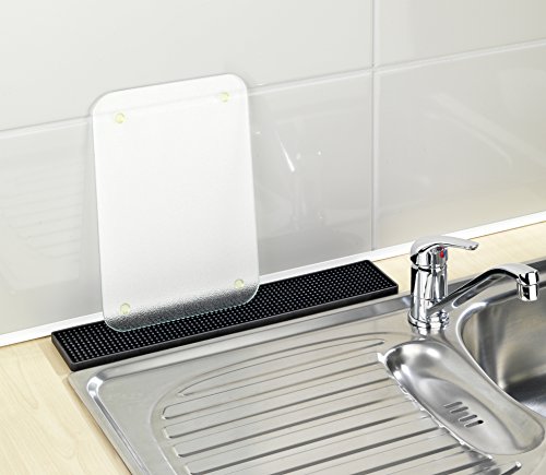 Wenko 54700100 Abtropfmatte Slim für die Spülablage, Thermoplastischer Kunststoff (TPR), schwarz, 8 x 42 x 1 cm - 3