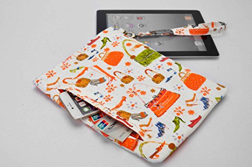 6 Zoll eBook Reader Tasche aus robusten Segelstoff bis zu einer Größe von 170x120mm „rotes Shopping“ - 4