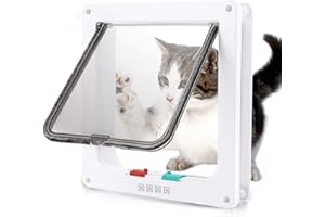 NEVYTOL QiZheng Gateras para Puertas, Puertas para Gatos con Cierre Magnético de 4 Vías, para Gatos y Perros pequeños