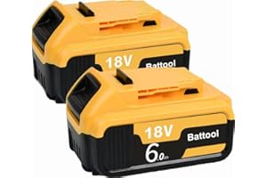 BATTOOL Battery for Dewalt XR, 6.0Ah Replacement DCB184 DCB200 DCB180 DCB182 DCB181 DCB201 DCB204 DCB183 DCB185 DCB203, Applicable to Cordless Power Tools, 2Pack Batteries 6000mAh with LED Indicator