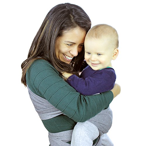 Cotton Baby Wrap Carrier With Optional Rings for Knotless Carrying - Sling Carrier With Travel Bag (Dark Grey)