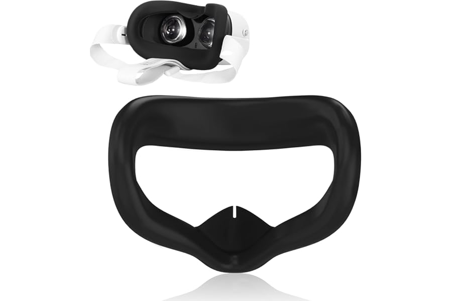Facial Interface for Oculus Quest 2 Face Cover Pad for Meta Quest 2 Sweat-Proof PU Foam VR Accessories Enhanced Comfort Replacement Face Pad Cushion Compatible with Meta Quest 2 Accessories Black 1pcs
