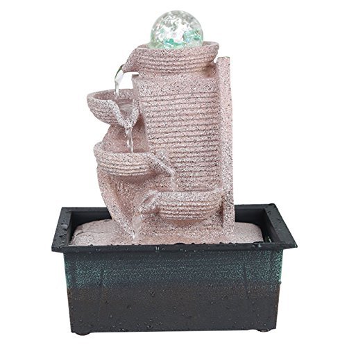 Zimmerbrunnen aus Kunststein in 6 verschiedenen Designs, Farbe:natur;Form:4er Kaskade