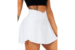 Navneet Tennisrock Crossover Rock mit Hose drunter Hosenrock Damen Sportrock Minirock Faltenrock Sport Golf Röcke Skirt