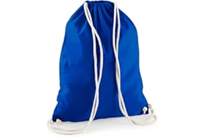 minimutz Turnbeutel Baumwolle zum Zuziehen - Schuhbeutel zum Bemalen Bedrucken - Sportbeutel Gymbag Jute Rucksack (royalblau)