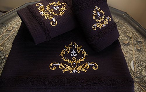 5 * Hotel Edition Bad Handtücher – ref. Royal – 3 schwarz Set – Badetuch, Handtuch, Gästetuch - 3
