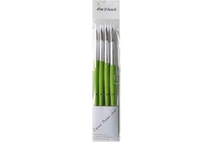 DAVINCI ESPACE BEAUX ARTS Da Vinci Serie 373 pinceles redondos para acuarelas, fibra sintética, verde,Set di 4 pennelli (6, 8, 10, 12)