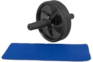 GORILLA SPORTS® Roue Abdominale - avec Tapis de Genoux, 27x18 cm, Bande de Roulement en Caoutchouc, Noir - AB Roller Wheel, Rouleau D'exercice, Abdominale Entraîneur, pour Abdominaux, Fitness, Maison