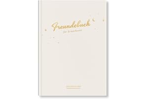 LEGEZON Freundebuch für erwachsene - Gästebuch für Meine Freunde - Freundschaftsbuch mit persönlichen Fragen - Geschenk für einen guten Freund - Erinnerungsalbum für bis zu 44 Freunde zum Ausfüllen(Beige)