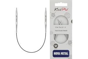 KnitPro Nova Metal: Aiguilles à Tricoter: Circulaire: Fixe: 25 cm x 4,50 mm