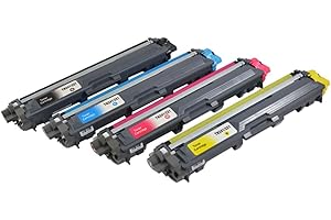 Encre BREIZ Pack 4 Toners Compatibles avec TN-241 TN-245 pour Brother MFC 9330 9340 CDW, HL 3140 CW, HL 3150 CDN, HL 3150 3170 CDW, DCP 9015 9020 CDW, MFC 9130 9140 CDN, MFC 9130 CW