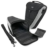 Esta funda con forma de cono es ideal para llevar cámaras con objetivo o cámaras compactas con accesorios