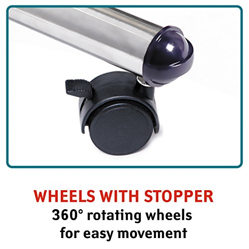 Tatkraft Hamburg Stabiler Rollbarer Kleiderständer mit einer Starken Base Teleskopseitenstangen Stahl - 4
