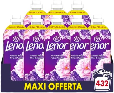 Lenor Ammorbidente Lavatrice Concentrato 432 Lavaggi (8x54), Ametista Rosa E Note Di Muschio, Offre Una Freschezza Duratura Per Un Letto Fresco Fino A 1 Settimana