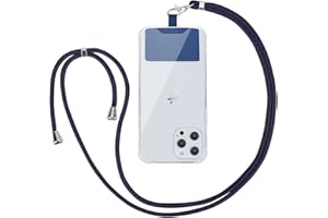 Vauki Cordón para Teléfono Cadena Universal, con Correa de Cuello Móvi con Parches Ajustable Desmontable para la Mayoría de los Teléfonos Inteligentes para iPhone Samsung Redmi OnePlus, Azul Marino