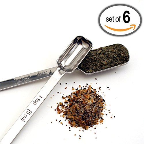 Schmale Edelstahl Messlöffel , 6-teiliges Set, Chef Qualität und Gewerbe Haltbarkeit - 5