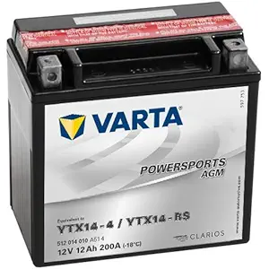VARTA Powersports AGM Model YTX14 - BS (12v) 12Ah Battery