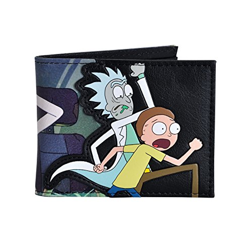 Rick y Morty Saludos cartera! 10,8x8,6x1,5cm negro