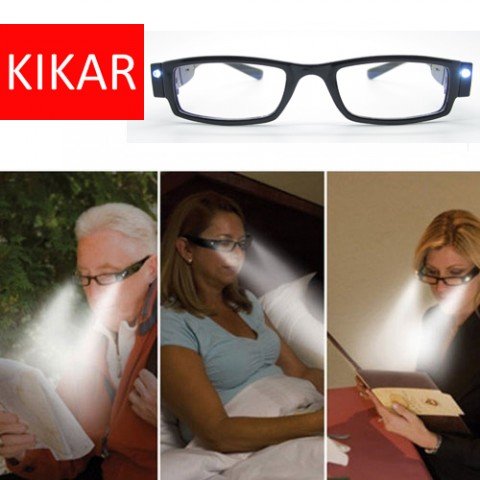 Kikar LED Reading GLASSES with sturdy stylish case - improve your Vision even in the Dark. Disponibili diottrie + 1.0, + 1.5, + 2.0, + 2.5, + 3.0
