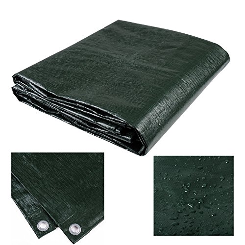 WOLTU® Abdeckplane 3x4m Schutzplane Gewebeplane Auto Möbel Plane Bootsplane Holzplane wasserdicht aus Polyethylen 280g/m² Grün