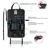 YOEEKU Geräumiges Auto Rückenlehnenschutz,Rücksitzschutz,Rücksitztasche,Rücksitz Organizer für Kinder,Reiseutensilien und Spielzeug (schwarz) - 4