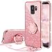 Produktbild OCYCLONE Handy Hülle S9, Glitzer S9 Hülle Mädchen Frauen, mit 360 Grad Ständer Ring Diamant Bling Strass Schutzhülle S9 Handy Hülle, Rosagold