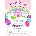 Kirsten McMillan 32 Pink Princess Birthday Party Invitations for Kids with Envelopes - Pack of 32 Pink Princess Party Invites for Girls - Designed and Printed in the UK