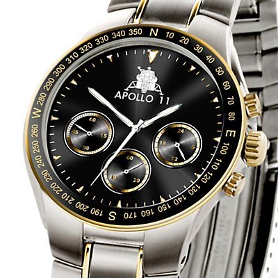 The Bradford Exchange - Apollo 11 40th Anniversary Men's Chronograph Watch - Stainless Steel with Platinum Accents