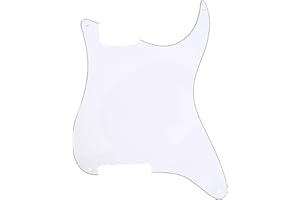 Musiclily 4 Agujeros Pickguard Golpeador Sin Agujeros Fresados y potenciómetros para Guitarra ST-Style,3 strati Bianco