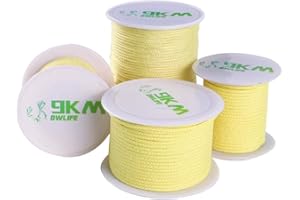 9KM DWLIFE 100% Kevlar Braided Line,Multipurpose Braided Cord Utility Rope Kite line/Camping Cordage/Fishing Tackle Assist/Model Rocket Heat and Cut Resistant